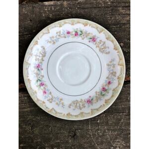 vintage Meito china Kenwood gray green floral sprays Saucer plate made in Japan